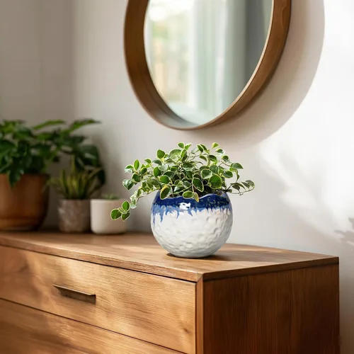 Miniatura 6 de Macetas de cerámica de 4 pulgadas para plantas con orificio de drenaje y tapón, macetas redondas para plantas de interior y exterior, macetas
