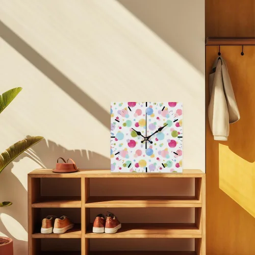 Miniatura 7 de Colorful Watercolor Bubble Gum Candy Analog Clock Small Clocks Battery Operated Silent Clock Wall Battery Operated Wall Clocks Garage for Kitchen