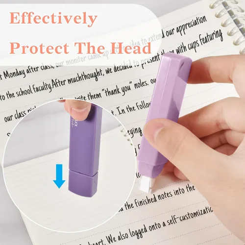 Miniatura 4 de Temiary 6 unidades de mini cintas correctoras blancas, secado rápido y suave para sacar, estéticas y lindas, juego de cintas correctoras fáciles