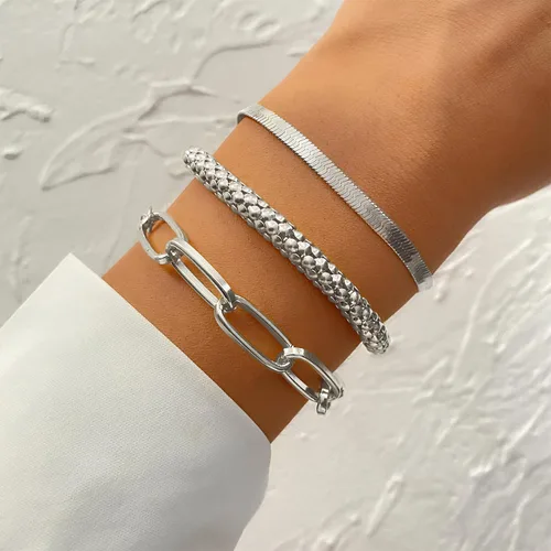Miniatura 186 de Long tiantian Pulsera de oro gruesa para mujer, pulseras de oro delicadas, pulseras para mujer, pulseras apilables de eslabones de cadena
