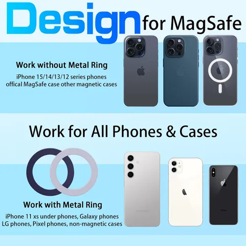 Miniatura 7 de Mag safe - Soporte de teléfono para tu coche, [imanes más fuertes] [ángulos ilimitados] Soporte magnético para teléfono de coche, accesorios
