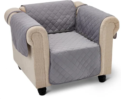 Miniatura 9 de Amazon Basics - Funda reversible para sofá acolchada, sofá de dos plazas, mediano, gris/gris claro Gris/Gris Claro Reversible