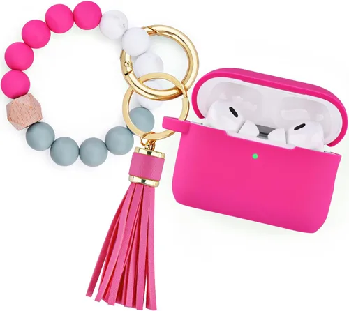 Miniatura 9 de Filoto - Estuche para AirPods Pro de 2ª generación 2022, funda protectora de silicona bonita con llavero de pulsera y accesorios para Apple AirPods