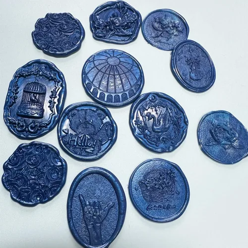 Miniatura 3 de 400 cuentas de sellado de cera azul para sello de cera (azul)