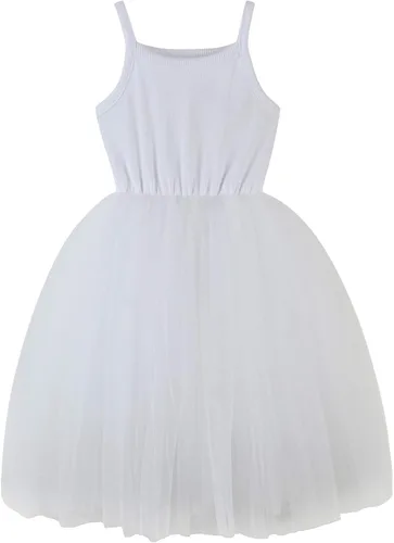 Vestido tipo tutú para niña, vestido sin mangasmanga larga para niña, vestido de verano de tul para niña