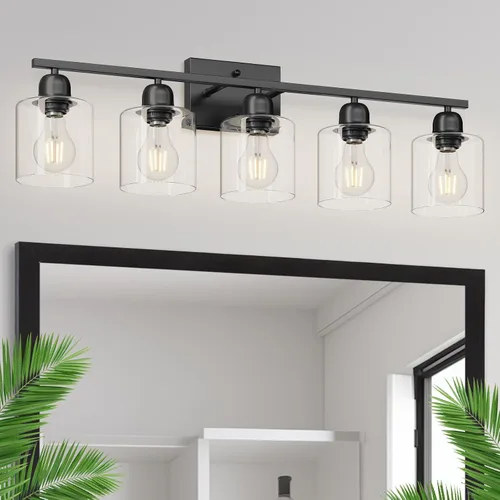 Miniatura 23 de Luz de baño de níquel cepillado, Luz de tocador de baño de 2 luces de níquel cepillado, Lámpara de tocador con pantallas de vidrio esmerilado blanco