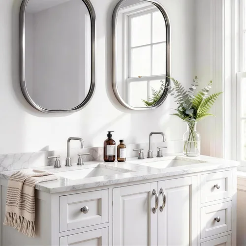 Miniatura 2 de WOWOW - Grifo de baño de alto arco de 8 pulgadas con dos llaves, diseño estándar, níquel cepillado, grifo de lavabo de 3 orificios, grifo giratorio