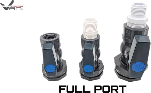 Miniatura 4 de Kit de espiga de válvula de bola de PVC de puerto completo de 1 pulgada con montaje de mamparo + adaptador de manguera..