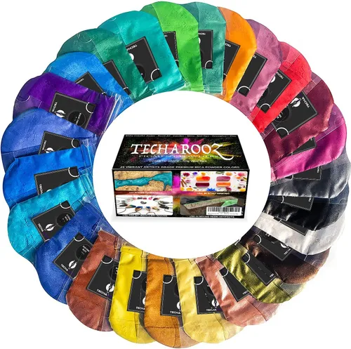 Miniatura 11 de Polvo de mica para piel, 25 colores x 0.35 onzas de pigmento en polvo para fabricación de jabón, color de resina epoxi, tinte de vela para cera
