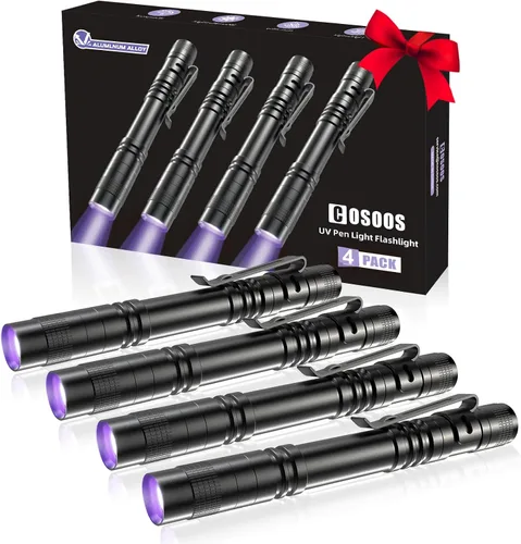 Miniatura 11 de COSOOS Linterna de luz negra UV, 395 nm mini luz de bolígrafo con clip, linterna ultravioleta impermeable para fugas, orina de mascotas, escorpión