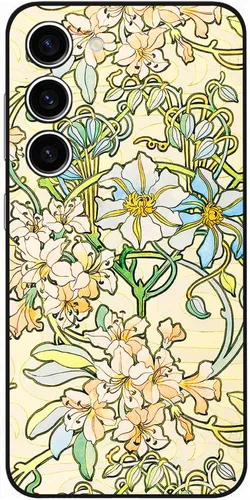 Miniatura 63 de Berkin Arts Funda compatible con Samsung Galaxy S22 Ultra, funda de silicona Art Nouveau Floral Flower (Clematis by Alphonse Mucha)