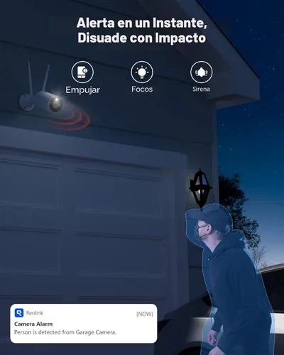Miniatura 4 de REOLINK Cámara de seguridad para el hogar 4K, cámara exterior WiFi de 2.4/5 GHz, alimentación enchufable (DC 12V/1A), detección de seres