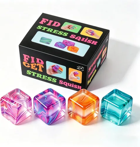 Miniatura 7 de Juguetes para ansiedad, pelotas antiestrés para niños y adultos, paquete de 4 juguetes para ansiedad de azúcar de malta, bola de gel de elevación