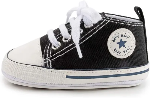 Miniatura 5 de KIDSUN zapatos deportivos altos hasta el tobillo para bebés, niños y niñas con suela antideslizante, suaves, para recién nacidos, zapatos