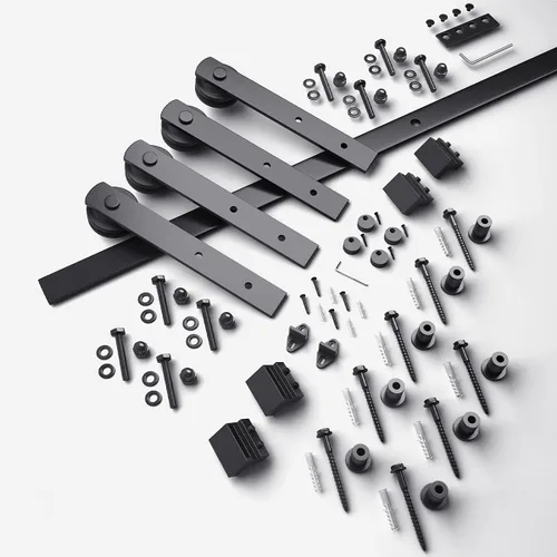 Miniatura 4 de Gancho para puerta Smartstandard deslizante, para puertas de graneros, con forma de "I", color negro, negro