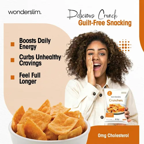 Miniatura 4 de WonderSlim Chips de galletas de proteína, cheddar, 0.35 oz de proteína, 0.11 oz de grasa, sin gluten (7 unidades)