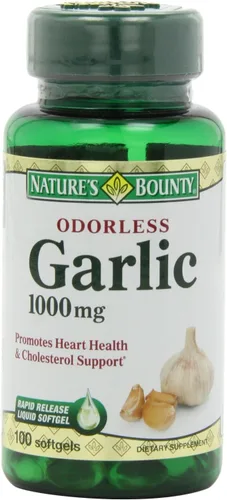 Nature's Bounty Extracto de ajo 1000 mg, 100 cápsulas blandas de liberación rápida (paquete de 6)