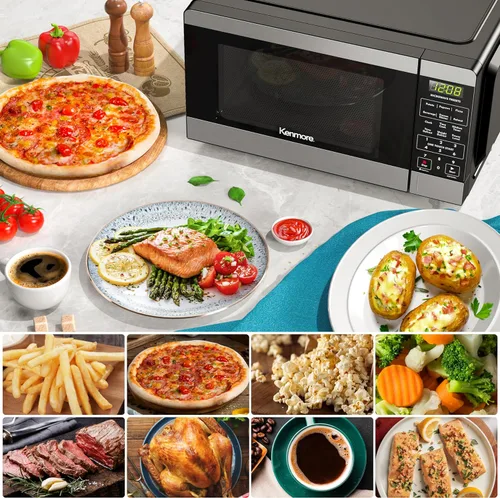 Miniatura 6 de Kenmore Horno microondas de mostrador, 6 menús preestablecidos automáticos, bloqueo para niños, funciones de descongelación y cocina rápida, 900