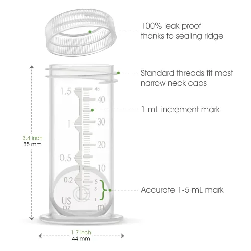 Miniatura 6 de Maymom Envase de 1.5 Oz Diseñado para Almacenamiento de Colostro y Leche; Tapas a Prueba de Fugas, Almacenamiento de Leche Materna en Congelador
