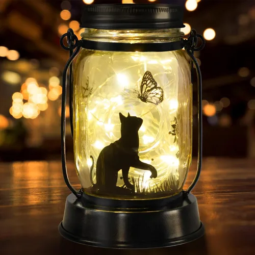 Miniatura 50 de Farol solar de Chihuahua, regalo para mujeres, hombres, mamá, cumpleaños, amantes de perro Chihuahua, luz conmemorativa pérdida de mascotas