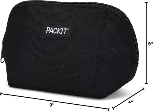 Miniatura 7 de PackIt Bolsa de aperitivos congelable, negra, fabricada con tecnología EcoFreeze plegable, reutilizable, cierre de cremallera que se bloquea en aire