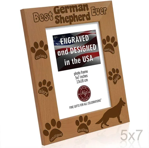 Miniatura 6 de KATE POSH Marco de fotos Best German Shepherd Ever, regalos para amantes de los perros, regalos para cachorros, regalos conmemorativos, marco