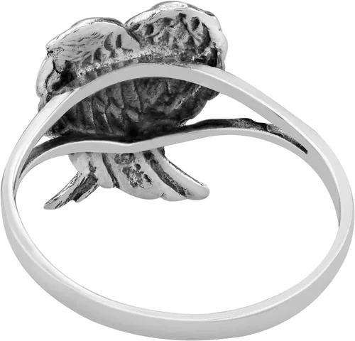 Miniatura 5 de AeraVida Anillo de plata de ley 925 con alas de ángel plegadas Heavenly Love