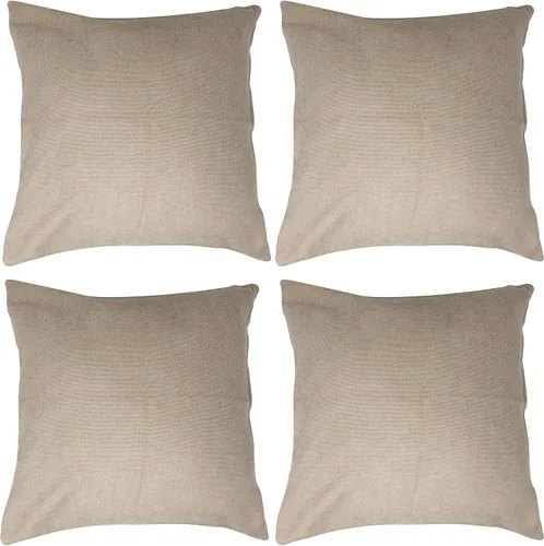 allgala Juego de 4 fundas de almohada color beige de 18 x 18 pulgadas, color liso, perfectas para sofá, cama, automóvil, decoración de bricolaje