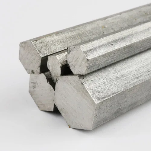 Miniatura 2 de Barra hexagonal de acero inoxidable 303, acabado sin pulir, acabado en frío, recocido, ASTM A582, 0.25 pulgadas a través de planos, 12 pulgadas