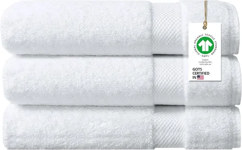 Miniatura 73 de Toallas 100% algodón orgánico de 22.93 oz/m² de felpa al tacto de secado rápido, paquete de 12 toallas de lavado de algodón orgánico, certificado