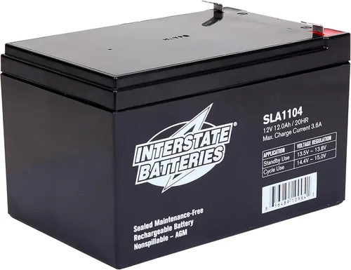 Interstate Batteries Batería de 12V 12Ah (Terminal F2) SLA AGM VRLA recargable de reemplazo para cercas eléctricas, generadores, dispositivos