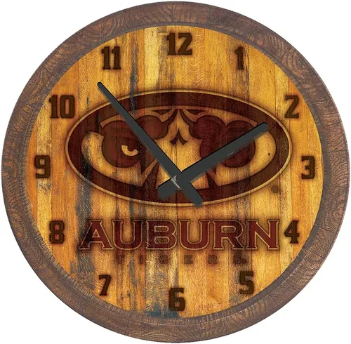 Miniatura 99 de The Fan-Brand NCAA Oklahoma Sooners: Reloj de pared con parte superior de barril de imitación para decoración de bar, decoración de fiesta
