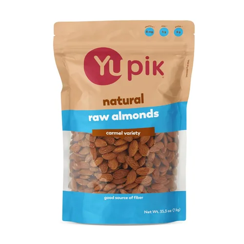 Yupik Almendras crudas de California, tamaño pequeño, 2.2 libras, sin gluten, kosher, sin sal, fuente de proteínas, fibra, hierro y calcio,