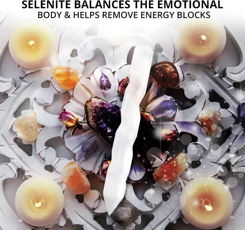 Miniatura 4 de Varita de cristal de selenita, para curación y meditación, cristales de alta energía para aliviar la ansiedad, yoga y decoración del hogar, idea