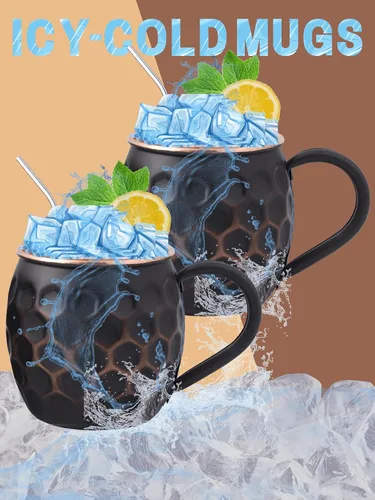 Miniatura 3 de STAGLIFE Tazas de cobre puro de 16 onzas para beber regalos para él o ella, tazas de cobre genuino para el aniversario, tazas de cobre auténtico