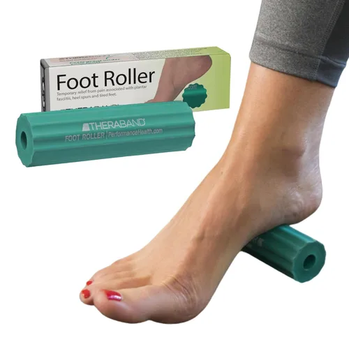 TheraBand Rodillo para pie, alivia el dolor de pie, rodillo para masaje para dolor en el arco, para tratamiento de fascitis plantar, alivia el
