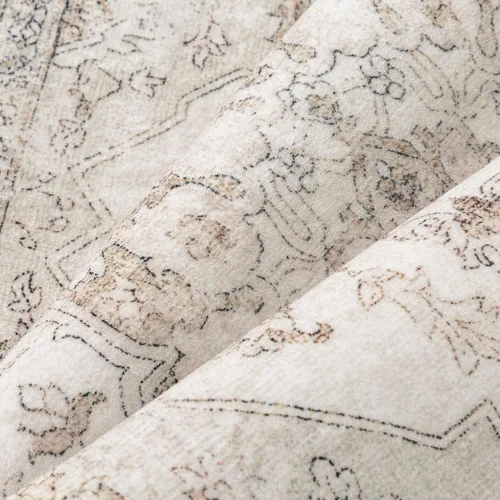 Miniatura 8 de PureCozy - Alfombra de área beige de 8 x 10, lavable, vintage, alfombra para sala de estar, dormitorio, gran alfombra suave retro de pelo bajo