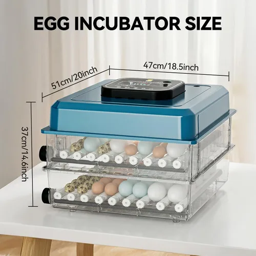 Miniatura 2 de Incubadoras para incubar huevos, incubadora digital de aves de corral con giro automático de huevos, pantalla de temperatura y humedad, 5 modos