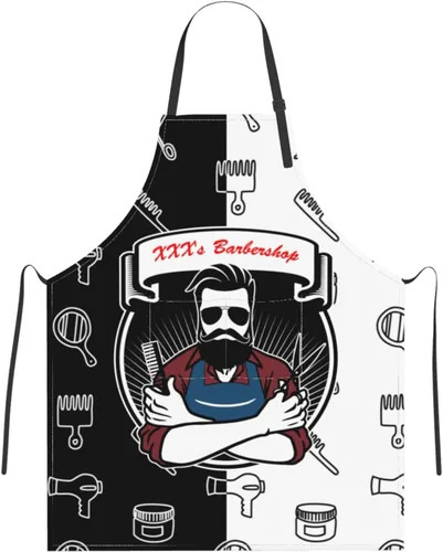 Miniatura 15 de Delantal de peluquería personalizado para hombres y mujeres, delantal de peluquería con texto personalizado con bolsillos, delantal ajustable