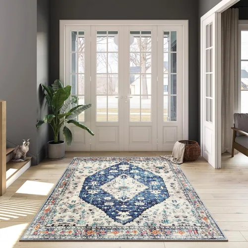 Miniatura 192 de Lahome Alfombra Bohemia Tribal Lavable de 3 x 5, Alfombras Antideslizantes para Entrada, Dormitorio, Sala de Estar, Vintage, Ultra Suave, No