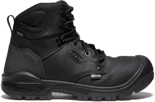 Miniatura 2 de KEEN Utility Botas de trabajo Independence de 6 pulgadas de piel impermeable con punta suave para hombre Negro/Negro