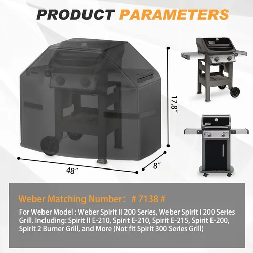 Miniatura 2 de Cubierta para parrilla de 48 pulgadas, impermeable, resistente a la intemperie, resistente a la intemperie, resistente a la decoloración UV
