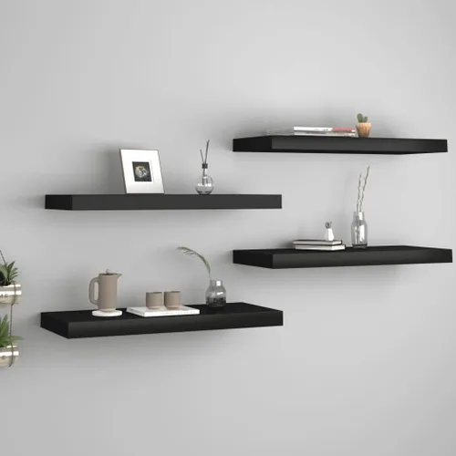 Miniatura 145 de Estantes flotantes de pared, juego de 4 estantes decorativos para montar en la pared, estante colgante con soportes invisibles para decoración