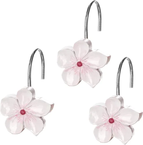 Miniatura 12 de Creative Scents Vanda - Juego de accesorios de baño blanco con flor de cerezo, juego de 4 dispensadores de jabón de baño floral incluye: dispensador