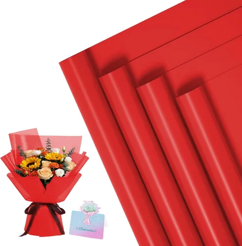 Miniatura 9 de REAXYZNN 20 hojas de papel de regalo de flores, papel de regalo floral impermeable con tarjetas para manualidades de bricolaje, suministros de Blanco