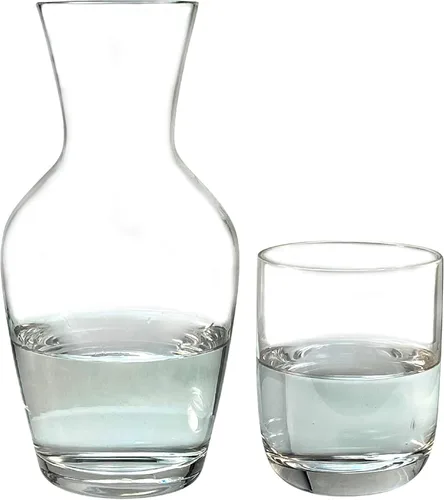 Miniatura 2 de Lily's Home Jarra de agua de 26 oz, con taza de vidrio como tapa, jarra de agua para mesita de noche para dormitorio, baño o cocina, ideal