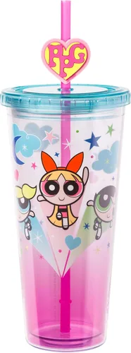 Miniatura 16 de Silver Buffalo Sanrio Hello Kitty Bow Pink Polka Dots - Vaso frío de plástico con tapa y tapa con pajita, 24 onzas Lazo Hello Kitty y lunares rosados