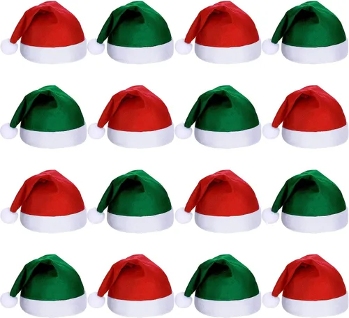 Miniatura 8 de SATINIOR 16 Piezas de Sombrero de Navidad a Granel, Sombreros de Papá Noel de Tela No Tejida para Navidad, Sombreros para Adultos, Decoraciones