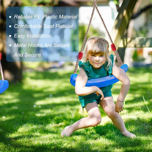 Miniatura 5 de IFOYO Asiento de columpio de árbol, accesorios para niños, patio de juegos al aire libre e interior, azul