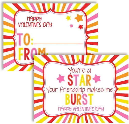 Miniatura 10 de AmandaCreation - Tarjetas para el día de San Valentín con chispas de chocolate con chispas de chocolate para regalar a amigos y compañeros de clase